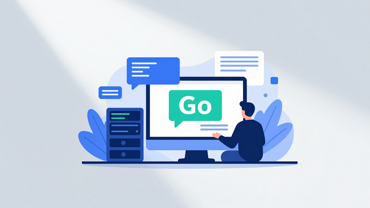 Go 설치와 개발환경 설정 개념을 시각화한 Go 프로그래밍 일러스트