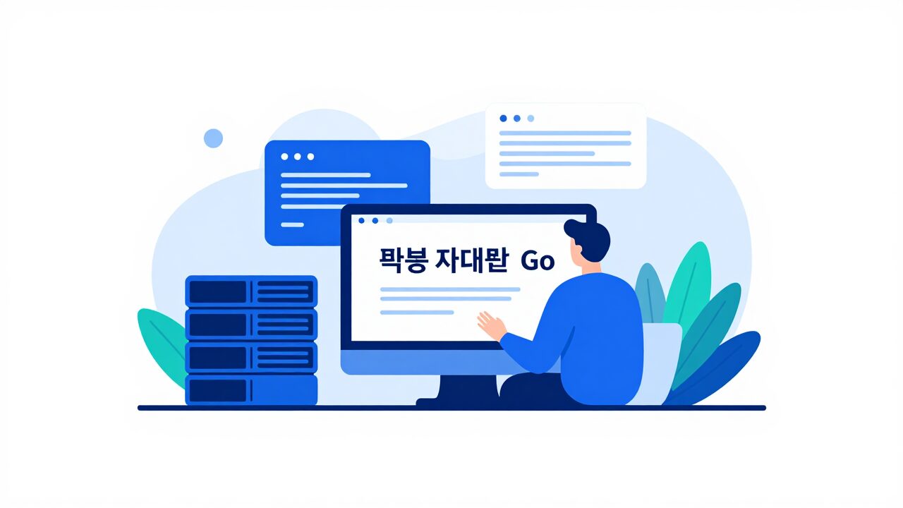 기본 자료형 개념을 시각화한 Go 프로그래밍 일러스트