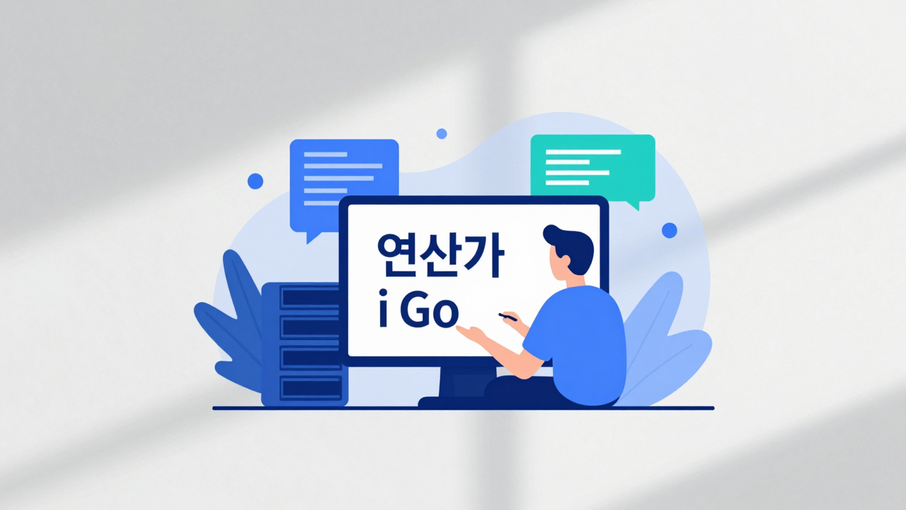연산자 개념을 시각화한 Go 프로그래밍 일러스트